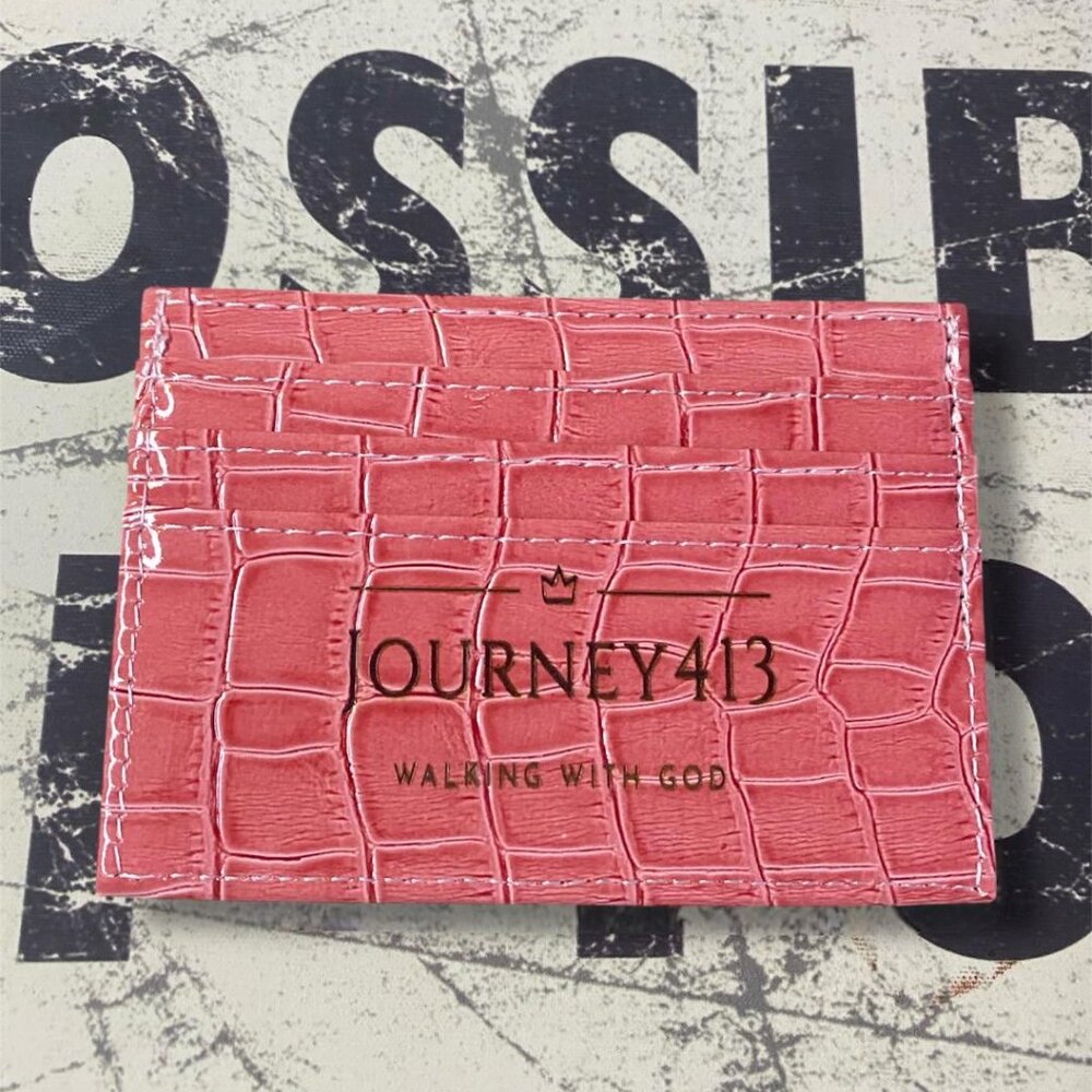 NEW - JOURNEY413 CROC LEATHER 4X3 CARD CASE WALLET 3 COLOR OPTIONS 1 - Picture 8 of 13